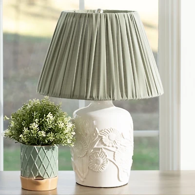 Ivory Floral Ceramic Table Lamp
