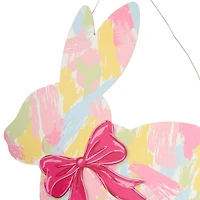 Pastel Bunny with Bow Wall Plaque