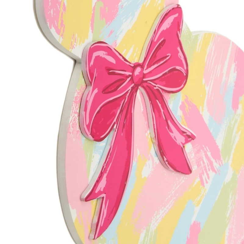Pastel Bunny with Bow Wall Plaque