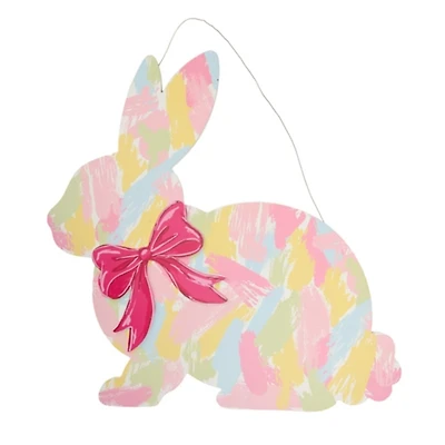 Pastel Bunny with Bow Wall Plaque