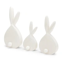 Ceramic Bunny Figurines with Gold Ears, Set of 3