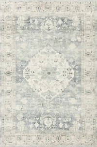 Loloi Denim Fog Rosette Traditional Area Rug, 8x10