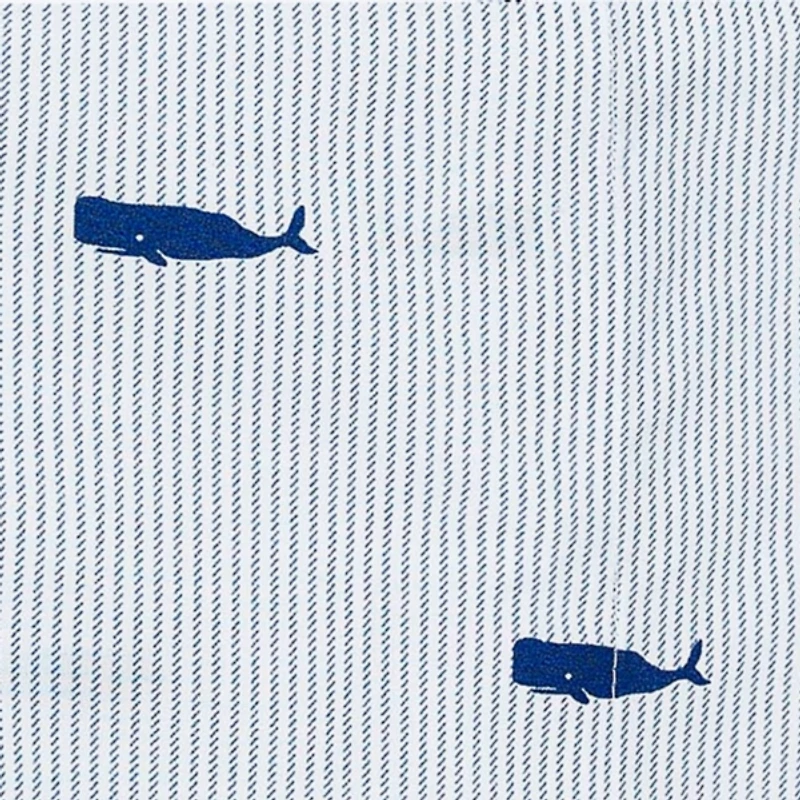 Blue Whale Stripe Cotton 4-pc. Full Sheet Set