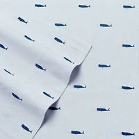 Blue Whale Stripe Cotton 4-pc. Queen Sheet Set