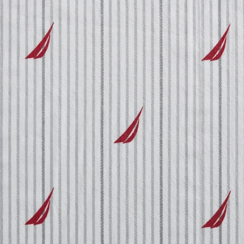 Red & Gray Audley Stripe 4-pc. Queen Sheet Set