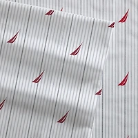 Red & Gray Audley Stripe 4-pc. Queen Sheet Set