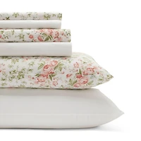 Laura Ashley Coral Marissa 6-pc. Queen Sheet Set