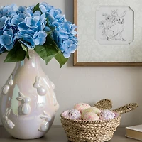 Pearl White Bunnies Ceramic Vase