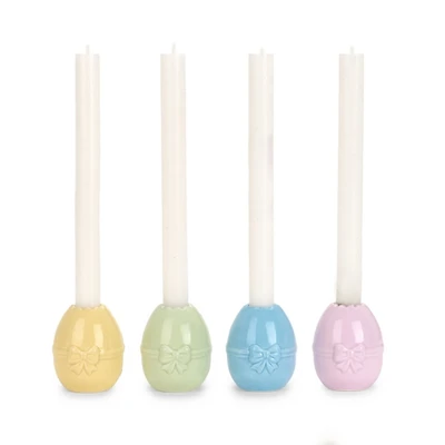 Easter Egg Bow Taper Candle Holders