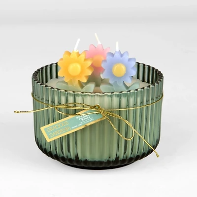 Spring Flower Shaped 3D Triple Wick Jar Candle