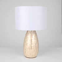 Cream Faux Capiz Table Lamp