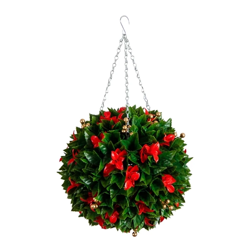 Photinia and Berries Christmas Hanging Plant