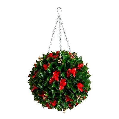 Photinia and Berries Christmas Hanging Plant
