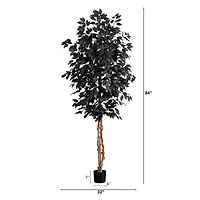 7 ft. Black Ficus Natural Trunk Halloween Tree