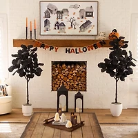 6 ft. Black Fiddle Leaf Fig Halloween Tree