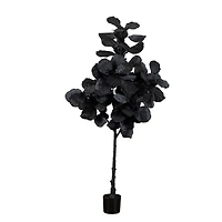 6 ft. Black Fiddle Leaf Fig Halloween Tree