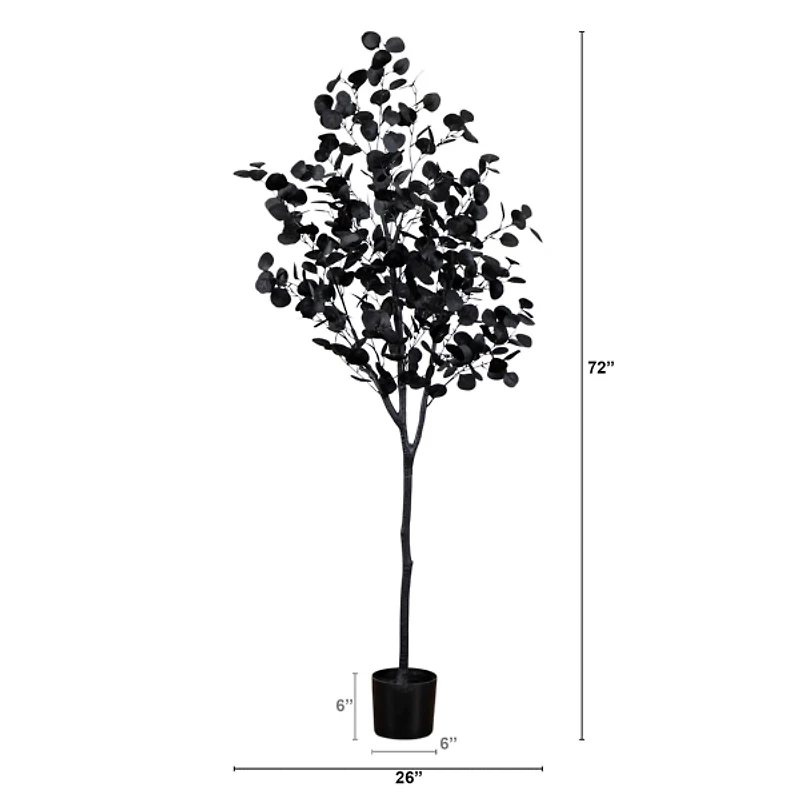 6 ft. Black Eucalyptus Halloween Tree