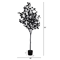 6 ft. Black Eucalyptus Halloween Tree