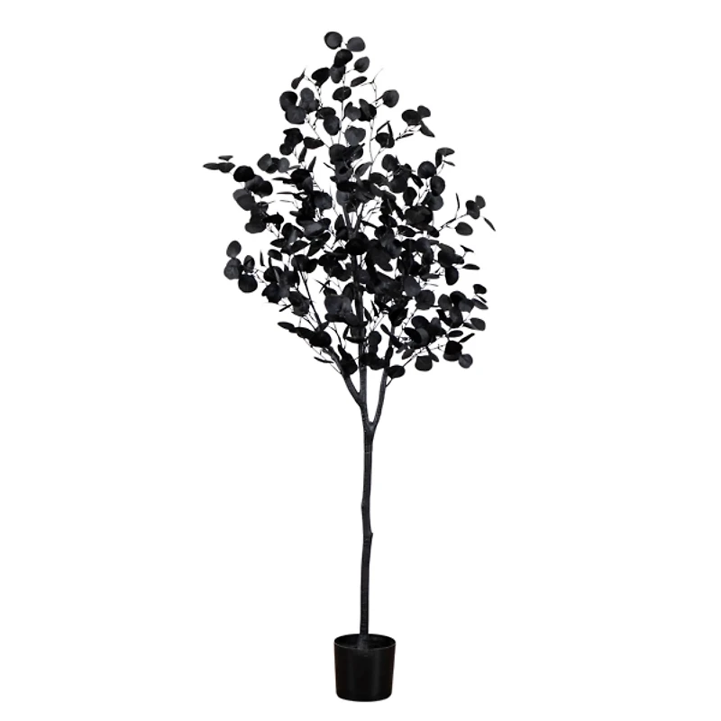6 ft. Black Eucalyptus Halloween Tree
