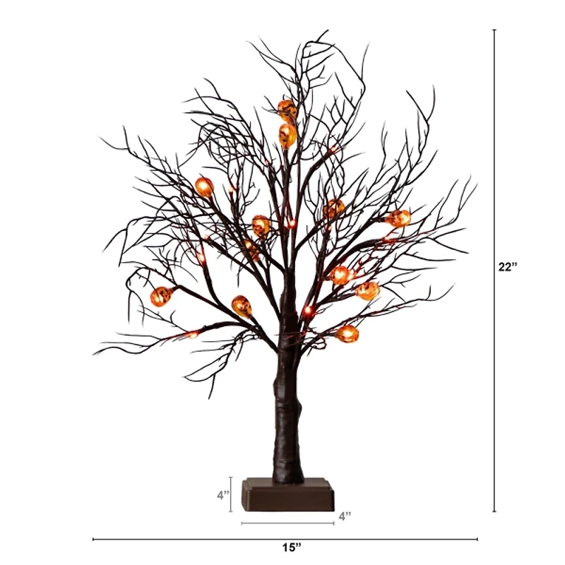LED Jack O Lantern Twig Tree