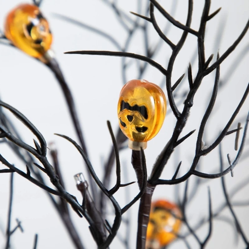 LED Jack O Lantern Twig Tree