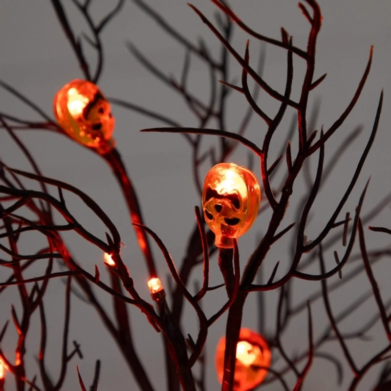 LED Jack O Lantern Twig Tree