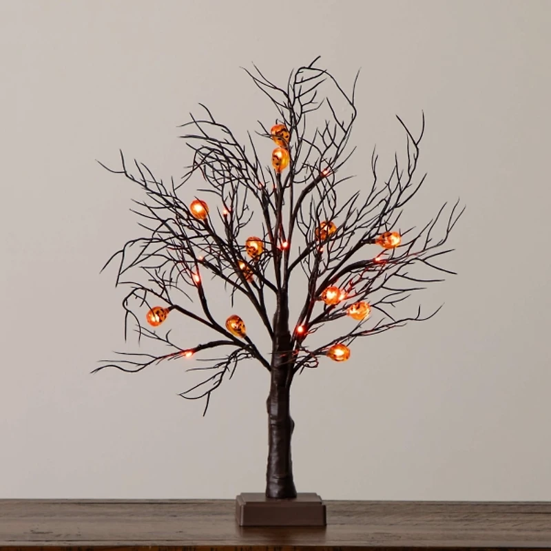 LED Jack O Lantern Twig Tree