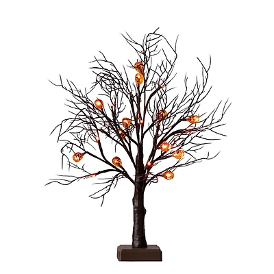 LED Jack O Lantern Twig Tree