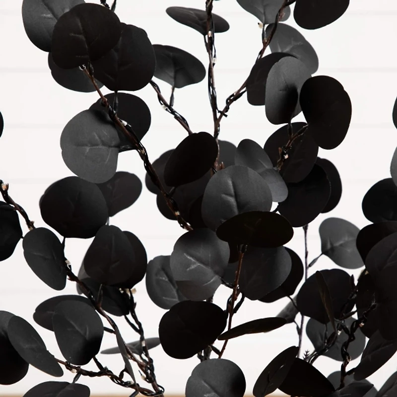 ft. Pre-Lit Black Eucalyptus Halloween Tree