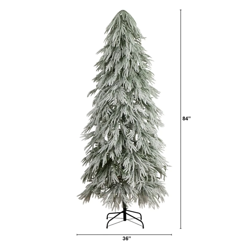 7 ft. LED Flocked Downswept Christmas Tree