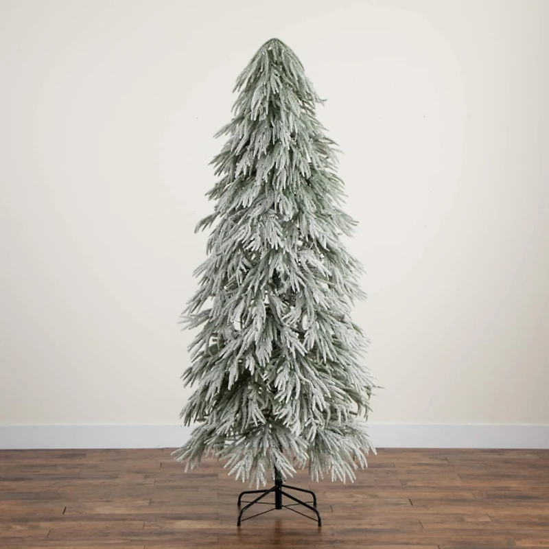 7 ft. LED Flocked Downswept Christmas Tree