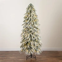 7 ft. LED Flocked Downswept Christmas Tree