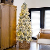 7 ft. LED Flocked Downswept Christmas Tree