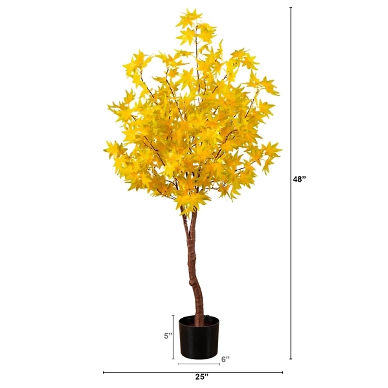 ft. Pre-Lit Yellow Autumn Maple Tree