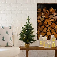 2 ft. Pre-Lit Christmas Tree in Gold Planter