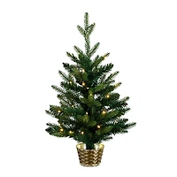 2 ft. Pre-Lit Christmas Tree in Gold Planter