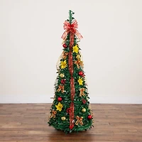ft. Pre-Lit Red & Gold Pop Up Christmas Tree