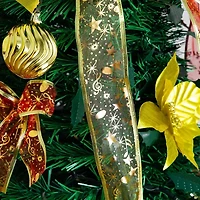 ft. Pre-Lit Red & Gold Pop Up Christmas Tree