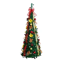 ft. Pre-Lit Red & Gold Pop Up Christmas Tree