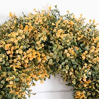 Pre-Lit Boxwood Harvest Wreath