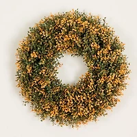 Pre-Lit Boxwood Harvest Wreath