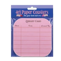 Library Card Coasters, Set of 4