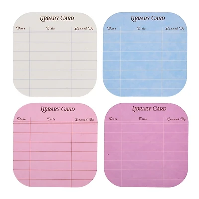 Library Card Coasters, Set of 4