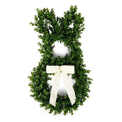 Boxwood Bunny Shaped Easter Wreath