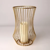 Gold Cage Hurricane Lantern, 13 in.