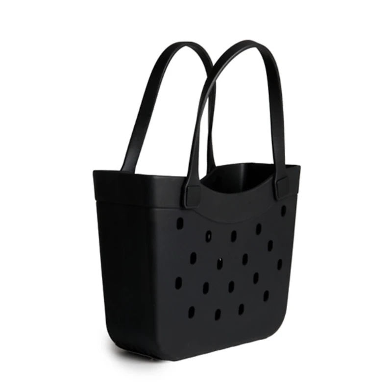 Medium Black Curve Carry-All Basket Tote