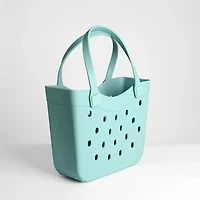 Medium Turquoise Curve Carry-All Basket Tote