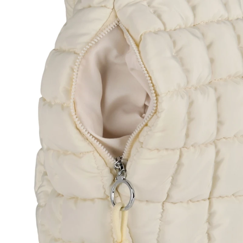 Solid Ivory Puffy Tote