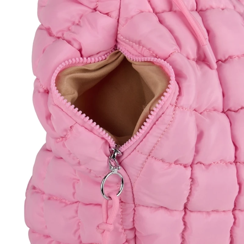 Large Solid Pink Puffy Tote