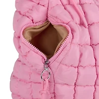 Large Solid Pink Puffy Tote